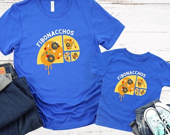 Papai e eu combinando camisa de humor matemático de Fibonacchos, camisa de família combinando, piada de matemática espiral de Fibonacci, mamãe e eu