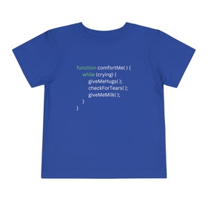 STEM Toddler - Codering JavaScript "Give Me Milk" -technologie en codering T-shirt True Royal