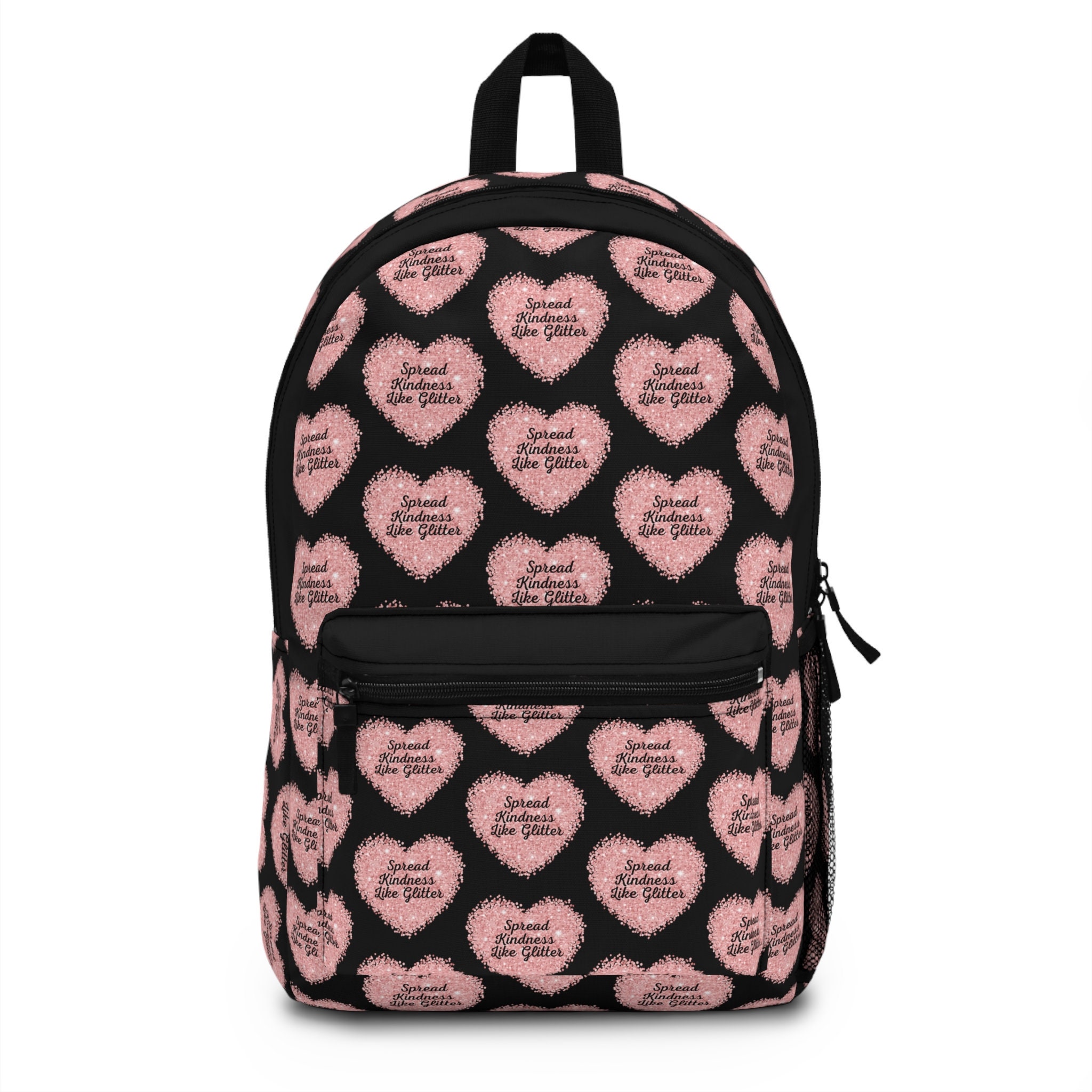 SPARKLE OF HEARTS BACKPACK BAG FOR WOMEN(BLACK) ITA Bag Black Transparent Glitter Heart Backpack Harajuku  main image 4