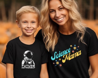 Camiseta gráfica Science Mama STEM Supportive Mom, STEM Momma, camisas familiares