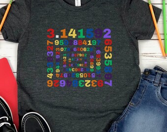 Camiseta juvenil espiral arco-íris Pi STEM, matemática STEM, camisa matemática, camisa STEM, camisa infantil de matemática, humor Pi