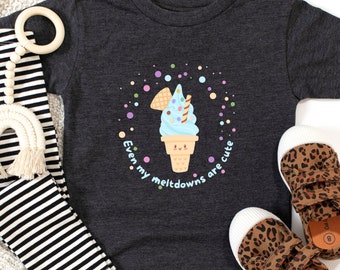 Camisa infantil para amantes de sorvete, fusão infantil, camisa fofa de sorvete, roupas infantis, humor infantil