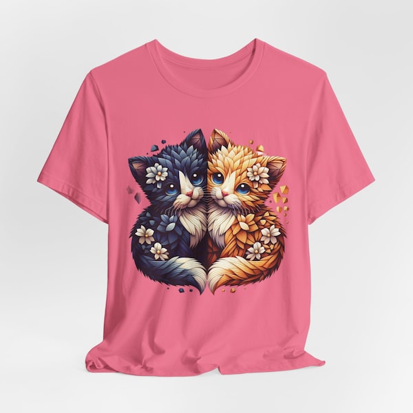 Cute Kitten Graphic Women T-Shirt | Cat Lover Tee | Soft Cotton Short Sleeve Top