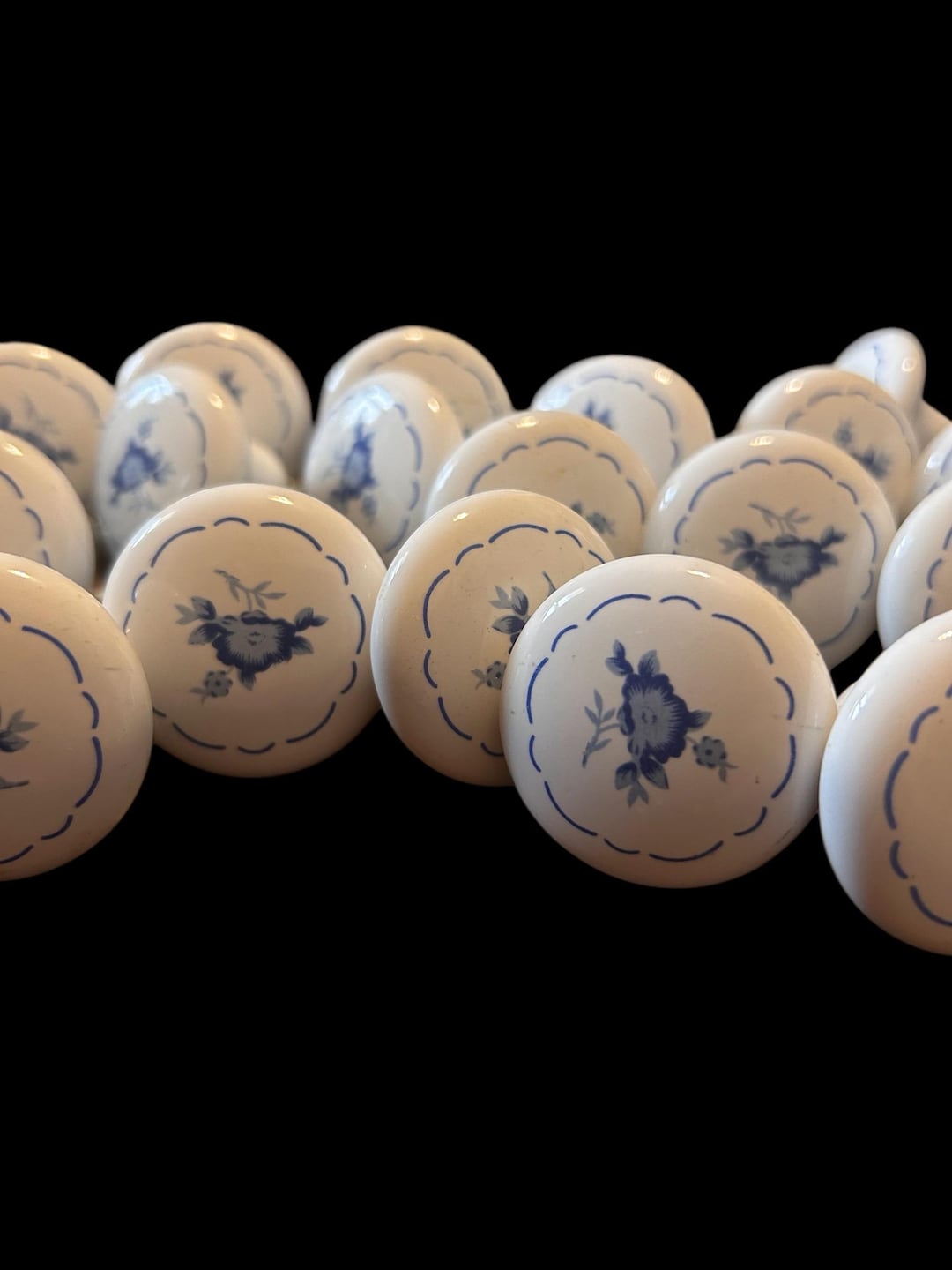 Blue and White Ceramic Drawer Pulls - Etsy