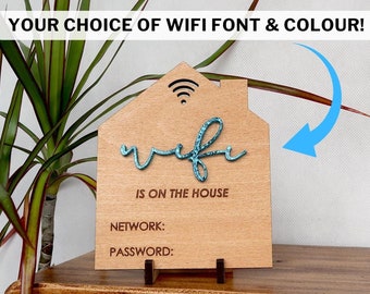 Gepersonaliseerd acryl WiFi-bord, verbinding maken voor WiFi, gegraveerd houtcadeau, glitter acryl wifi-details, aangepast huis, bedrijf, Airbnb-bord