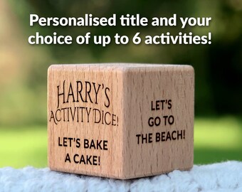 Personalised Activity Dice, Decision Dice, Custom Stocking Filler, Family Game Night, Gift for Her, Gift for Him, Kids Activity, Date Night