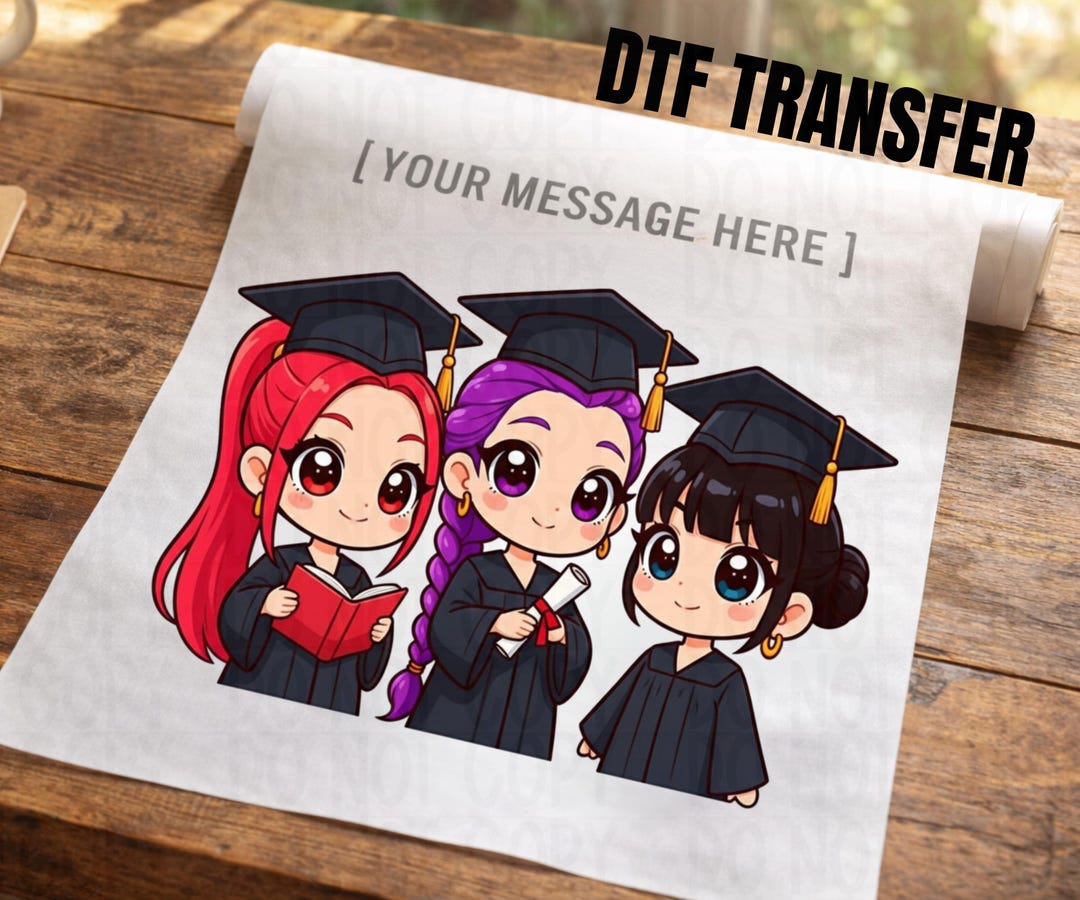 Personalized Anime Graduation DTF Transfer | Custom Kids Shirt Design ...