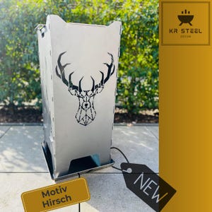 Feuertonne Feuerkorb Feuerschale Motiv Hirsch 75 cm