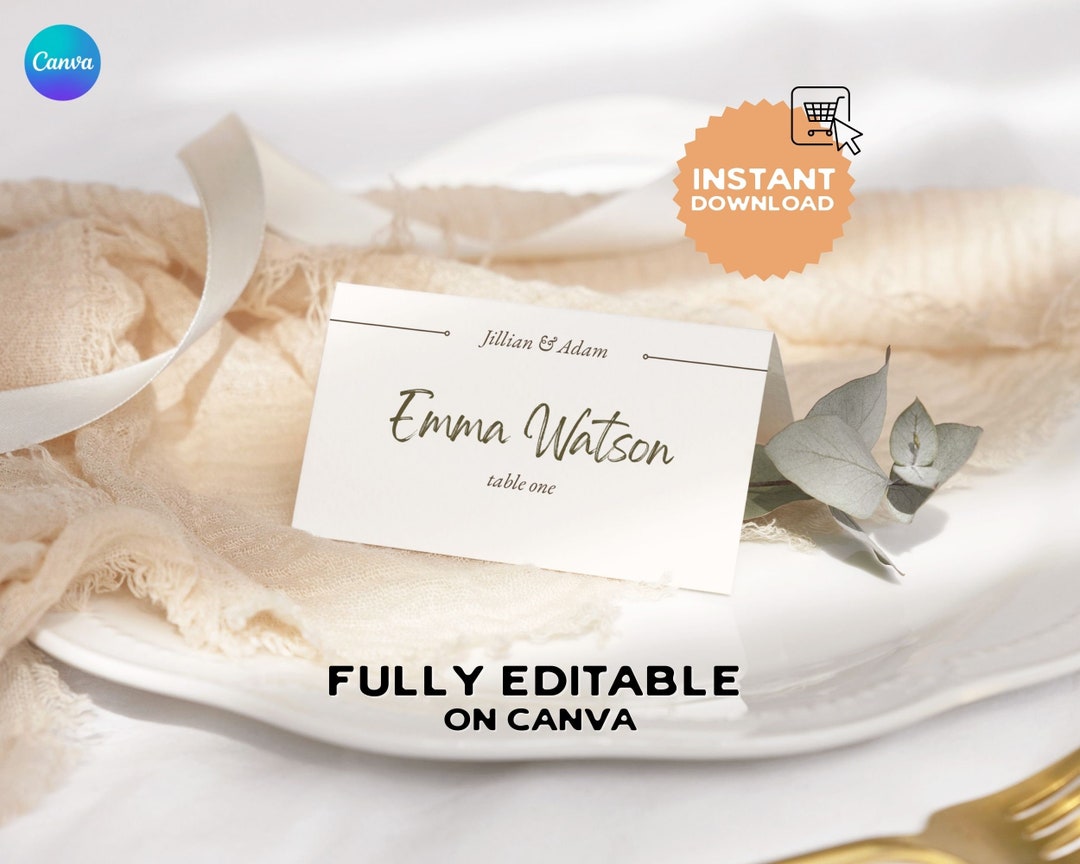 Editable Place Cards Folded Placecards Modern Place Cards Editable Editable Place Cards Folded Placecards Modern Place Cards Editable