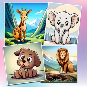 Wild Wonders, Interactive 10 Animal Coloring Pages for Kids | arts digital prints coloring pages
