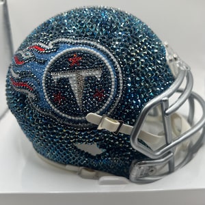 Blue Titans bling mini helmet