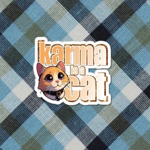 Stickers muraux Karma Cat - Stickers chats mignons, lot d'autocollants animaux en vinyle, cadeau pour amoureux des animaux de compagnie, décoration de bouteille d'eau pour ordinateur portable, carnet d'agenda