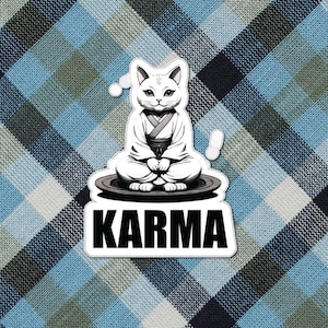 Adesivi Karma Cat Kiss-Cut - Adesivi per gatti carini, set di adesivi in vinile per animali, regalo per amanti degli animali, decorazione per bottiglie d'acqua per laptop, diario planner