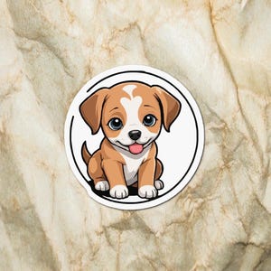 Adesivi Karma Dog Kiss-Cut - Adesivi in vinile per cuccioli di animali carini, album di ritagli per bottiglie d'acqua per laptop, regalo per amanti dei cani, paraurti per auto