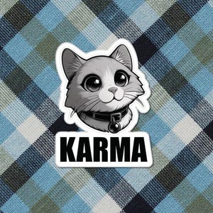 Adesivi Karma Cat Kiss-Cut - Adesivi per gatti carini, set di adesivi in vinile per animali, regalo per amanti degli animali, decorazione per bottiglie d'acqua per laptop, diario planner