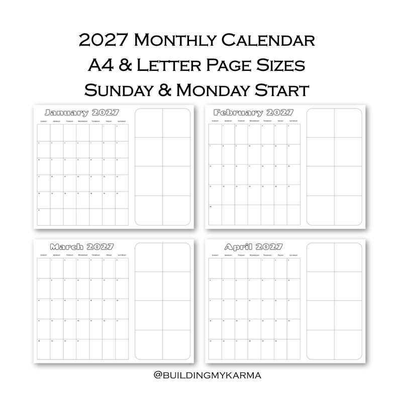Calendrier Mensuel 2027 Calendrier 2027 Imprimer Calendrier Mural calendrier-mensuel-2027-calendrier-2027-imprimer-calendrier-mural