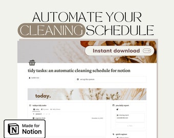 Cleaning Schedule Template Cleaning Checklist Template Notion Cleaning List Template Notion Cleaning Tracker Cleaning Planner Template