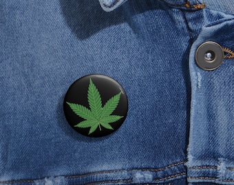 Marijuana Leaf Pin Buttons