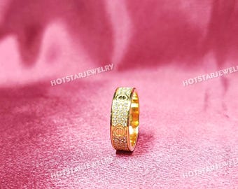 14k Yellow Gold Plated Sterling Silver Eternity Band