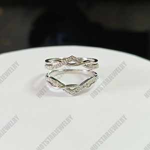 Enhancer Rings, For Women, Round Cut VVS1 Diamond Ring ,925 Sterling Silver Enhancer Ring Guard ,White Gold Plated, Enhancer Band