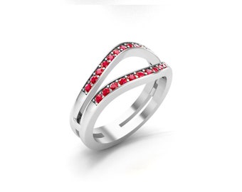 Customizable Round Red Ruby Women Enhancer Band 925