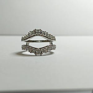 Diamond Enhancer Band Ring, 14k White Gold Plated 925 Silver