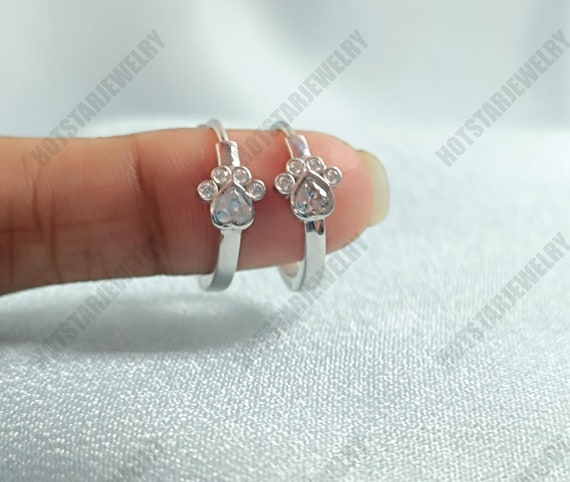 Orecchini A Zampa In Argento 925 Placcato Oro – Con Cristalli Trasparenti, 9x9 Mm, Confezione Regalo Katy Craig - 5