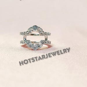 Enhancer Rings, 1 ct Round Cut Round Moissanite Enhancer Ring Guards 14k Yellow Gold Plated 925 Silver, Wedding Band Rings, Anniversary Band