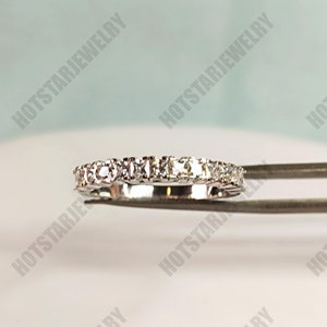 Princess Cut Sterling Silber Eternity Ring, künstlicher Diamant Ehering