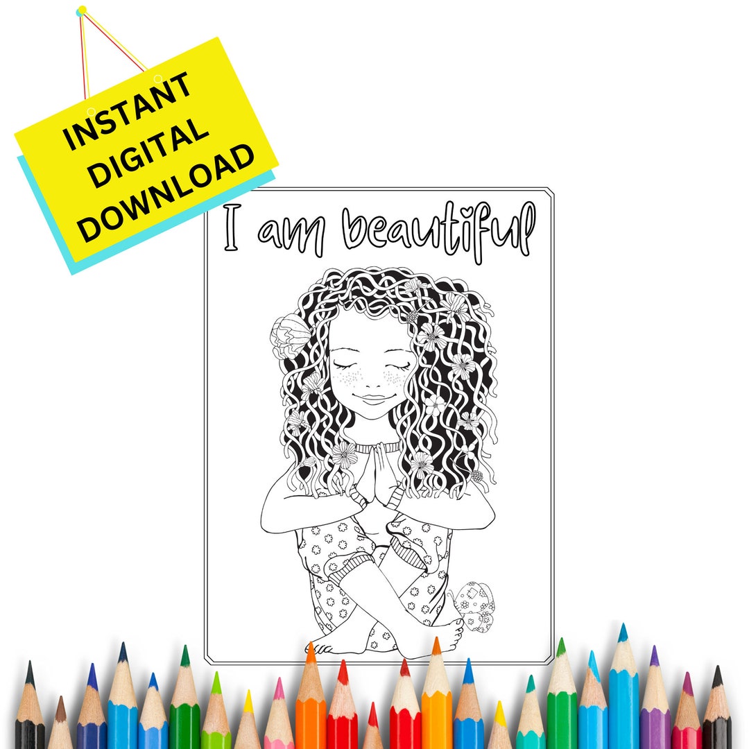 Affirmation Coloring Page for Adults and Kids: i Am - Etsy