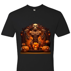 Camiseta flexible para hombre con diseño de esqueleto de Halloween Jack O Lantern Glow