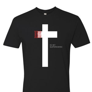 Jesus Is My Superhero Men&#39;s Cotton Crew Tee