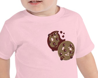 Cookies Tee voor peuters, Chocolate Chip Cookie Embodiery, Embodiered Peuter Tshirt, Zomer Design - Peuter Korte Mouw Tee Nieuw