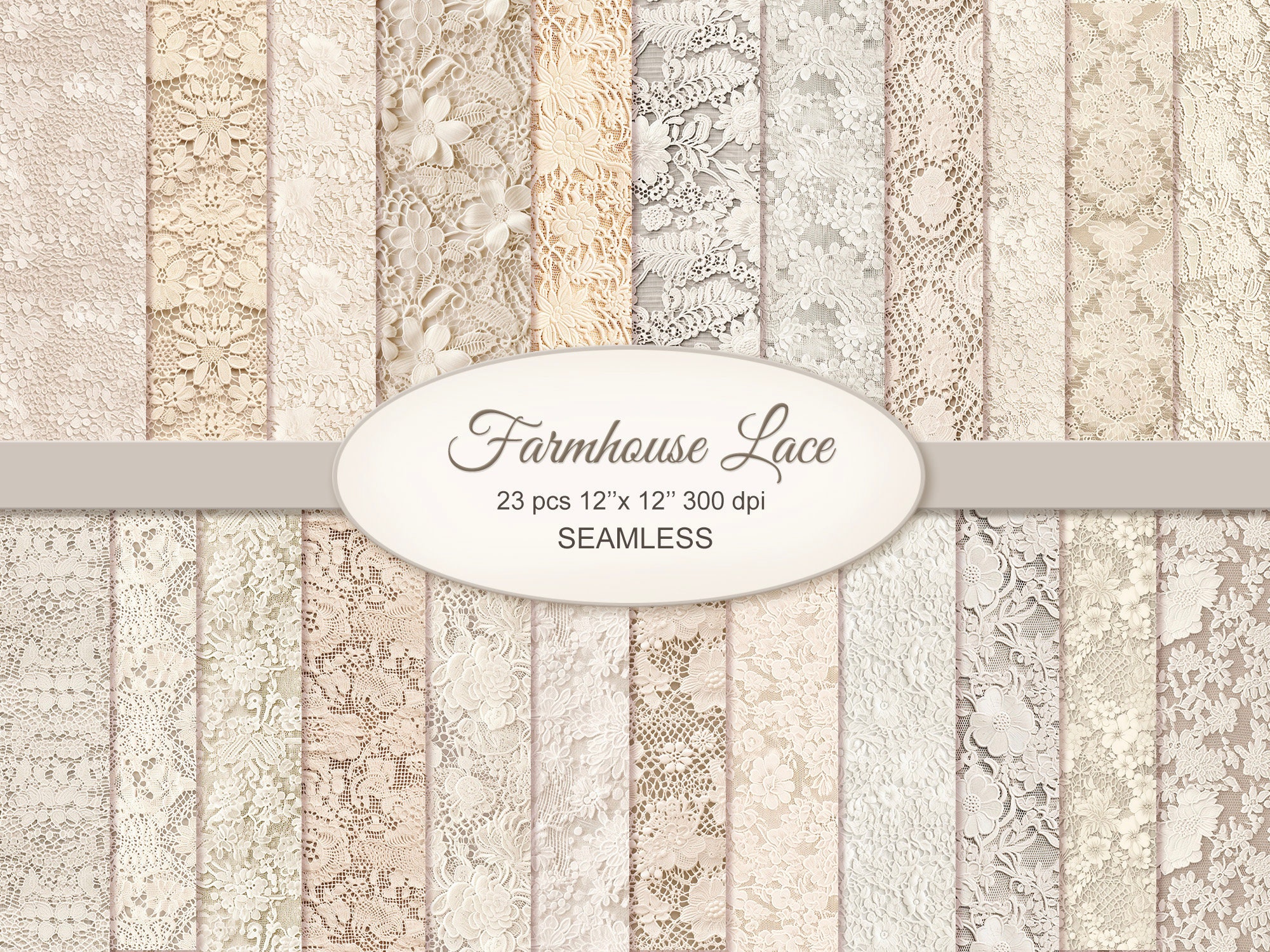 Farmhouse Lace Pattern Craft Paper. Cottagecore Texture. Commercial Use. Junk Journal Scrapbooking Fabric. 23 PACK Etsy