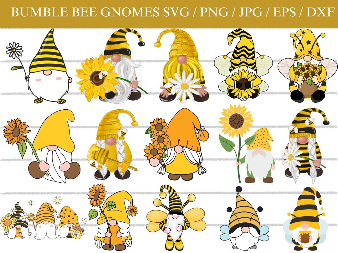 Bumble Bee Gnomes Png Sublimation Design Download, Hand Drawn Gnomes ...
