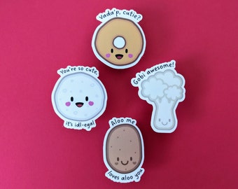 Pegatinas de juego de palabras de amor de comida india / lindas pegatinas de vinilo impermeables desi / divertido regalo económico para novio novia o mejor amigo