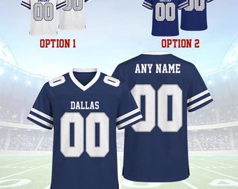 Custom Dallas Football Jersey, Personalized American Football Jerseys Name Number Shirt