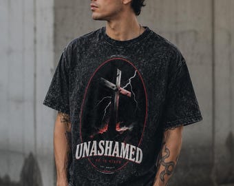 Unashamed Christian T-Shirt, He Is Risen Shirt, Cross Graphic Tee