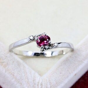Oval Garnet Ring: 14K Gold, Sterling Silver Band, January Birthstone