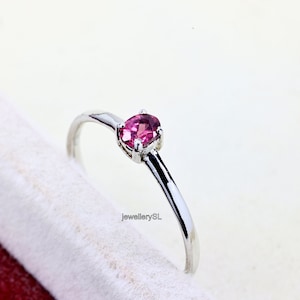 Oval Garnet Sterling Silver Ring: January Birthstone