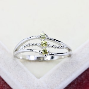 Natural Yellow Sapphire Sterling Silver Ring - September Birthstone