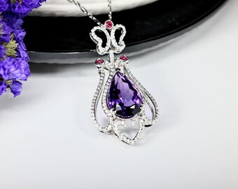 Natural Amethyst Pendant | Purple Crystal Necklace | Calming Stone Jewelry