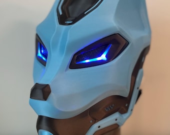 Cyber Fox Mask- Custom Colors and Lights, futuristic wolf mask, cyber punk, canine, cosplay, glowing eyes, Kitsune, Therian
