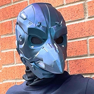 Cyber Crow Mask- Benutzerdefinierte Farben und Lichter, futuristische Vogelmaske, Cyber Punk, Vogel, Cosplay