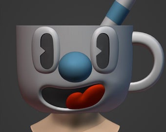 Mugman 3D Print Files Cosplay Helmet- Stl Files, NOT PHYSICAL PRODUCT, Full sized, wearable, cuphead only, Cosplay