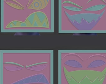 Extra Expressions for Vox Cosplay Helmet- swappable magnetic expressions