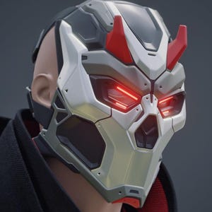 Tech Demon Cyber Mask- Custom Colors Mask, Cyberpunk Mask, Techy Mask, Glowing Mask, Cosplay Mask, DJ, Rave, Future