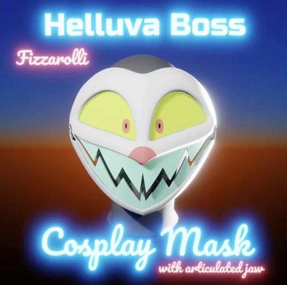 Izilla Mask Fizzarolli Mask Helluva Cosplay- Finished Product, Full Sized, Moving ...