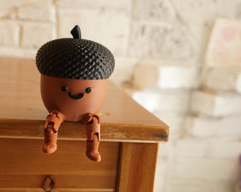 Acorn Pal- Cute Friend Shelf and Kitchen Decor With Flexible Legs