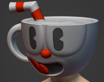 Cuphead 3D Print Files Cosplay Helmet- Stl Files, NOT PHYSICAL PRODUCT, Full sized, wearable, cuphead only, Cosplay